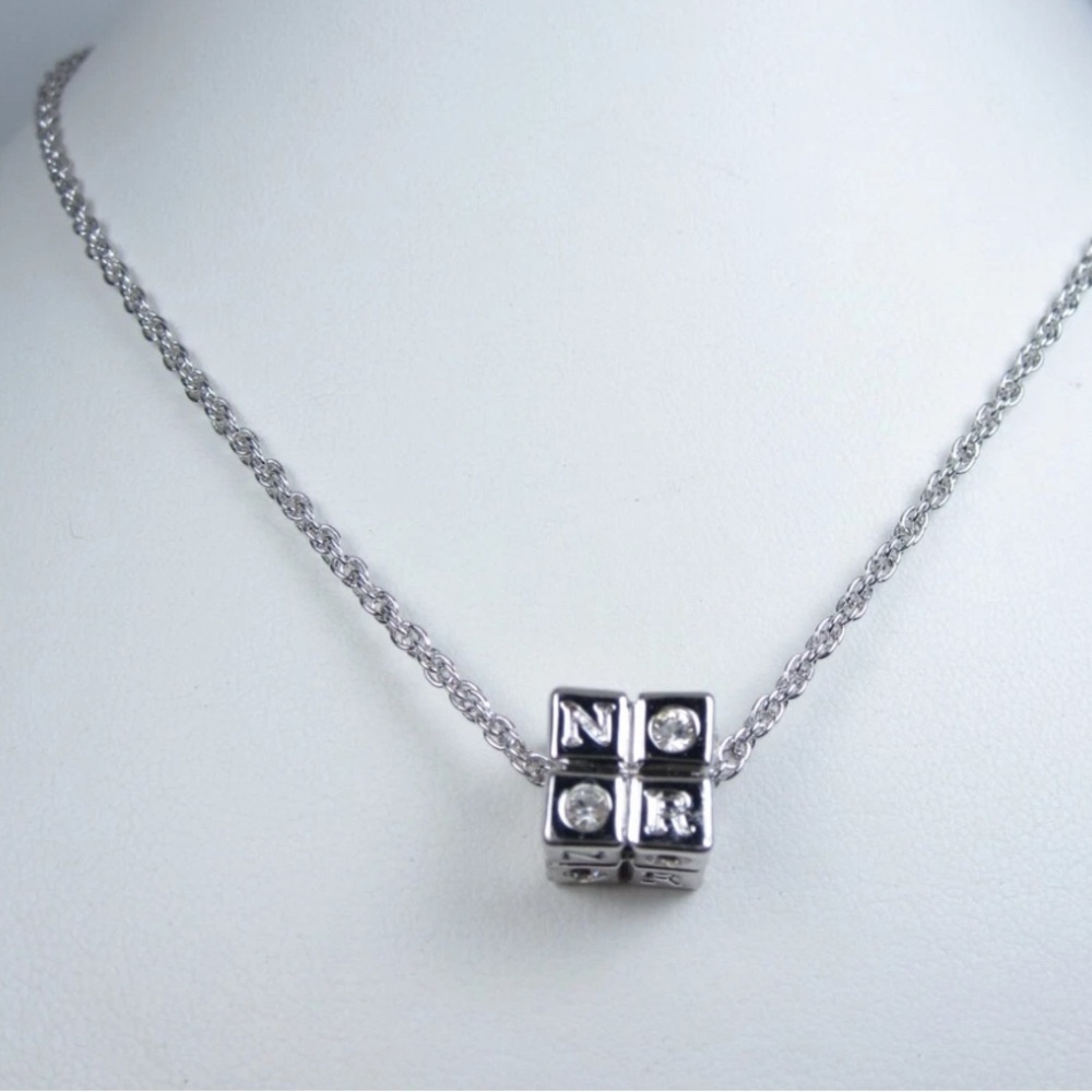 Nina Ricci Rhodium Plated Pendant with Swarovski Crystals - 16-18"
length - 3526 - Picture 3 of 3